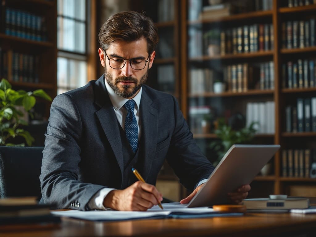 Lawyer working on legal paperwork in McKinney Texas